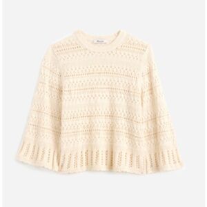 Madewell Scalloped-Trim Sweater Tee in Sand size XS NWT